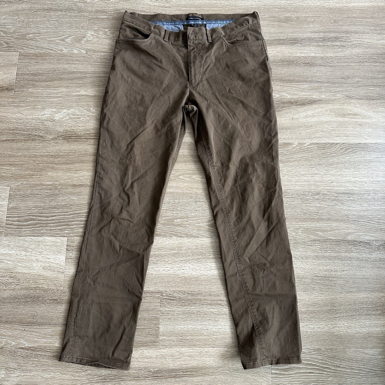 Vince Camuto Straight Leg Chino Pants Brown Men's 36x32